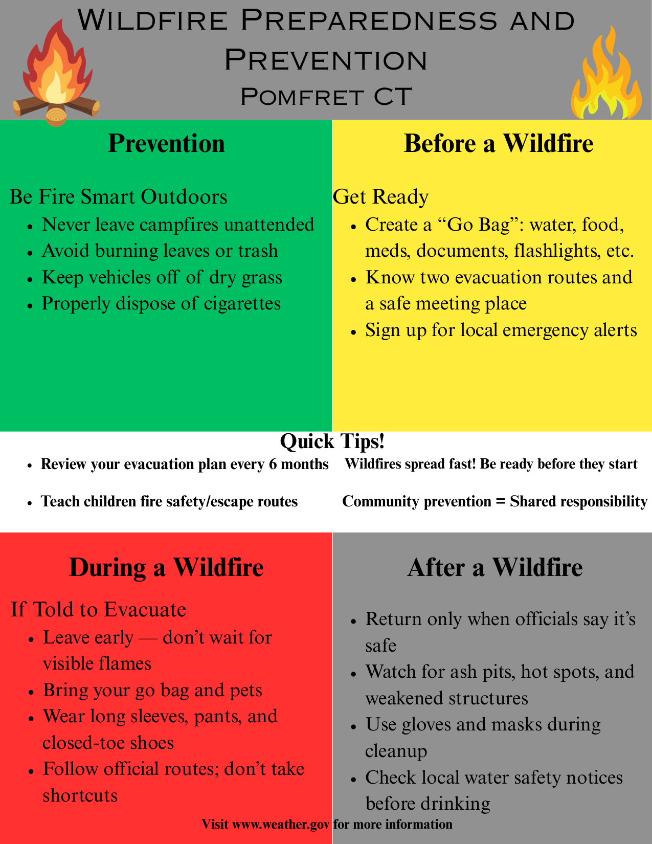 Wildfire Preparedness and Prevention — Pomfret CT flyer
